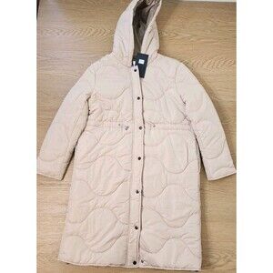 K.Zell Paris Puffer Coat Womens Size Medium Diamond Quilted Jacket Creme NEW NWT